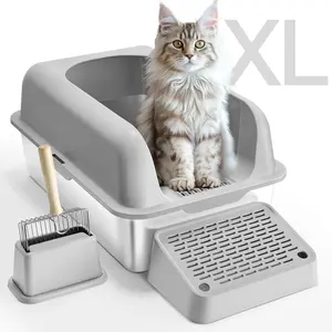 【Father's Day】VEVOR 6 in Deep Cat Litter Box Odor-Free Litter Box with Filtering Foot Board