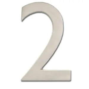 212 MAIN 5 in. Satin Nickel Solid Cast Brass Floating House Number 0 - Home Improvement House Number Plate, Signage, Home Decor