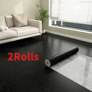 【2ROLLS】Retro Realistic Wood Grain Pattern Self-Adhesive Flooring Stickers, PVC Decoration Stickers,Suitable for kitchen and living room floors,Furniture renovation, Easy to Apply，Vinyl