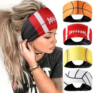 1pc Women'S Wide Sports Headband for Basketball, American Football, Rugby, And Softball, Oversized Headband, Bohemian Hairband, Sports Hair Accessory, Yoga Workout Headband