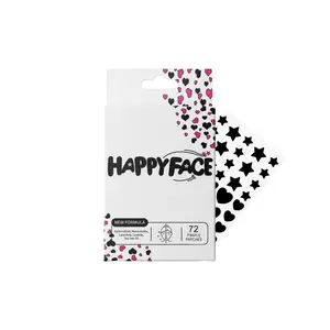 EMO pimple patches, black star + heart acne spot dots,  72 count, hydrocolloid, centella, calendula, tea tree oil, all skin types