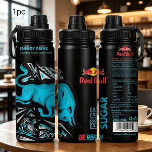 1pc 20oz Stainless Steel Insulated Mug, Trendy Red Bull Travel Mug | Four Styles with Handle and Leak-proof Lid, Suitable for Outdoor and Indoor Gym Use, Personalized Birthday/Holiday Gift