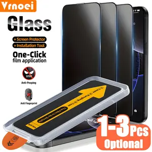 3-1Pcs Dust Free Installation Privacy Screen Protector compatible with iPhone 16 14 13 12 11 15 17 Pro Max compatible with iPhone 17 AIR 14 15 16 Plus Smartphone Anti-spy Glass Screen Protector Accessories