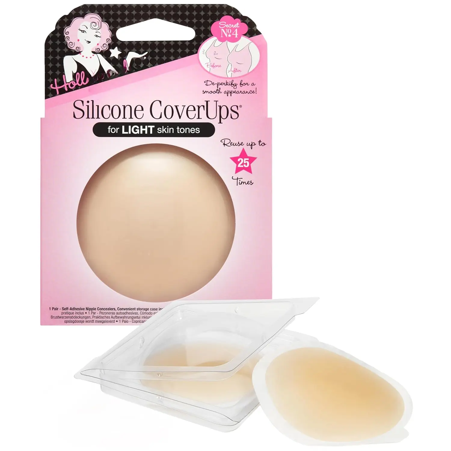 Silicone Coverups, , Reusable, Washable, Gentle on Skin, Ultra Thin, Self Adhesive, Light Shade, 1 Pack
