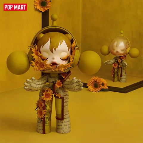 POP MART   MEGA α SKULLPANDA 400% Van Gogh Museum Sunflowers,  Collectible Toys Home Decorations
