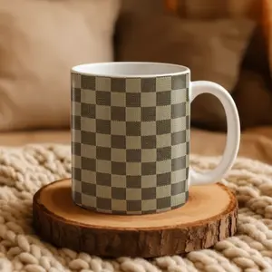 Mackenzie Childs Black Check ,Cherry Check,Classic Check,Dolce Vita Check, Gambit Check  11oz, 15oz Mug