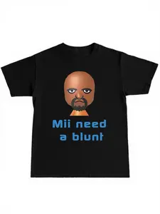 Mii Cool Street Style Marijuana T-Shirt for Men, Casual Long Fit Design, Trendy Print Pattern, Perfect for Comfortable Relaxed Wear