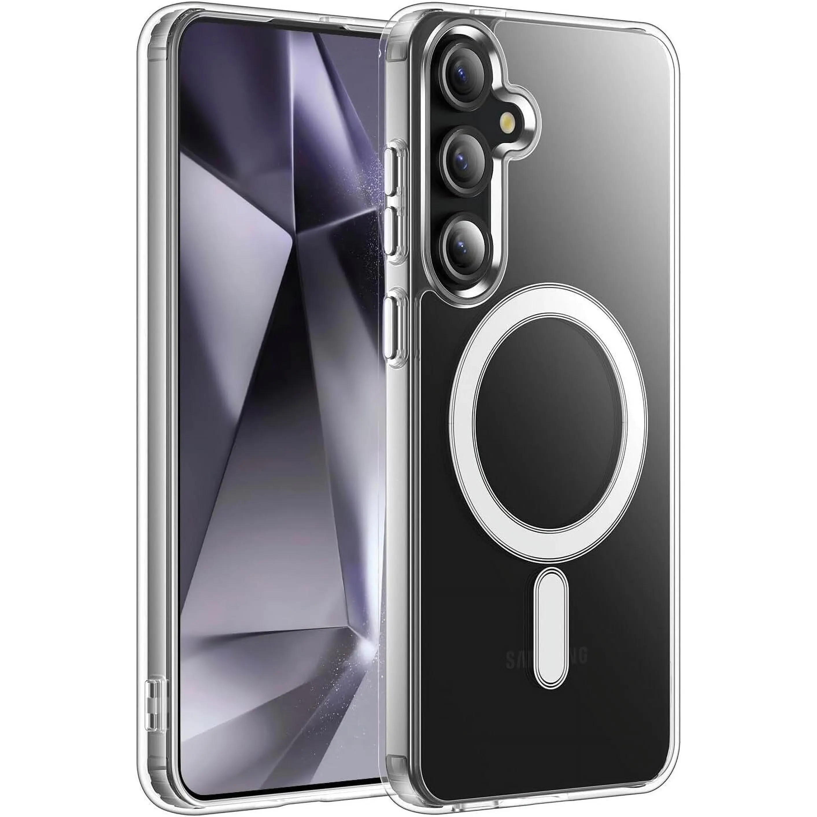 Entronix [Magnetic] Case Compatible with Galaxy S24 Plus - [Hard Back] Slim Clear