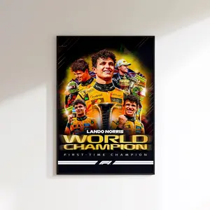 Lando Norris Victory Celebration Wall Art, Racing Cars Print Fan Gifts, Sport Car World Champion Poster