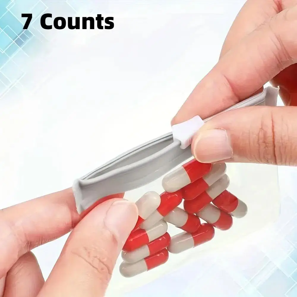 Reusable Zippered Pill Pouch Set, 7 Counts/set Translucent Medicine Organizer with Slide Lock, Perfect for Travel and Daily Use, Healthcare