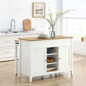 Garland Kitchen Island in Oak White