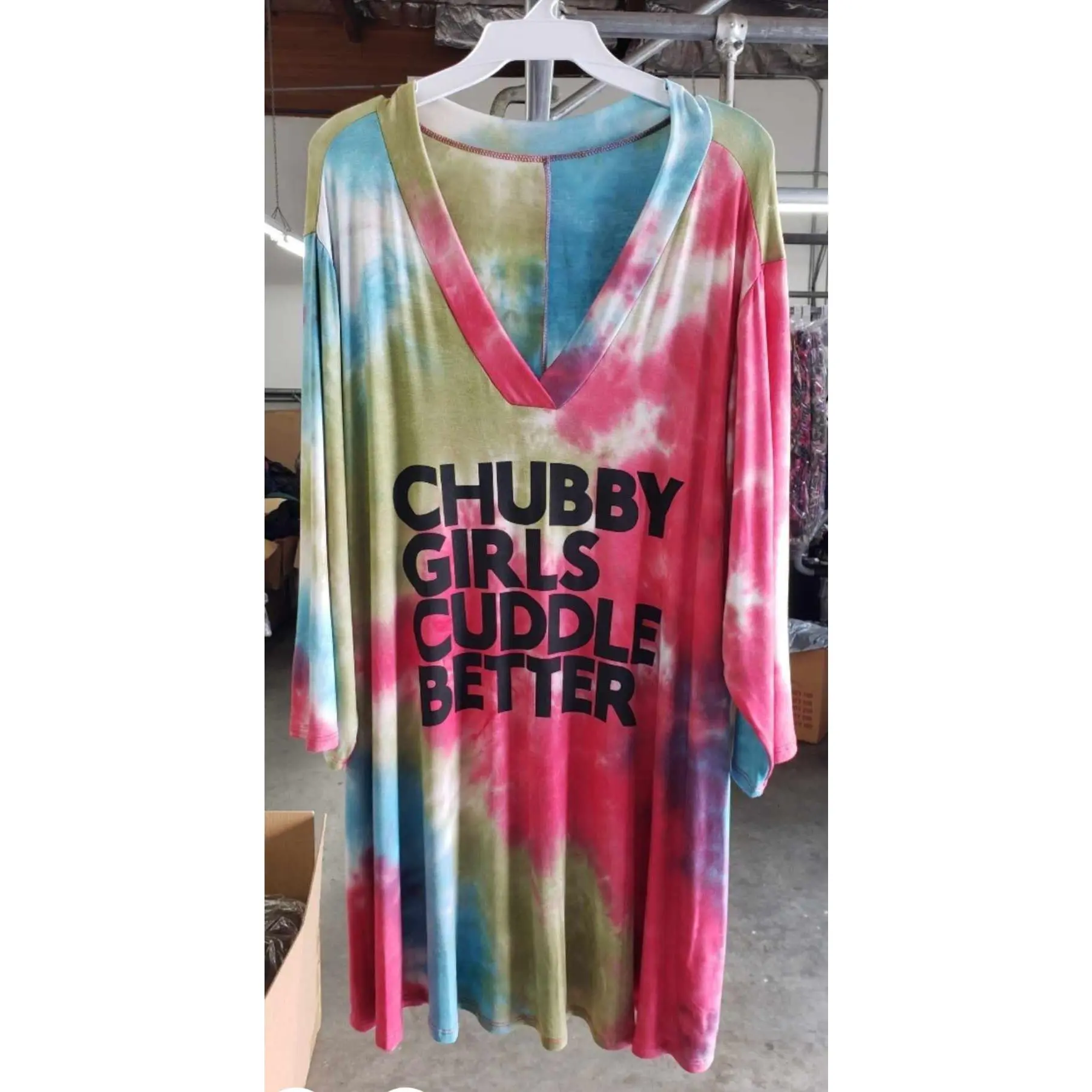 Women's Casual Tie-Dye Tee - PSFU Plus-Size Cuddle Tunic, Available in 2x, 4x, 5x Sizes