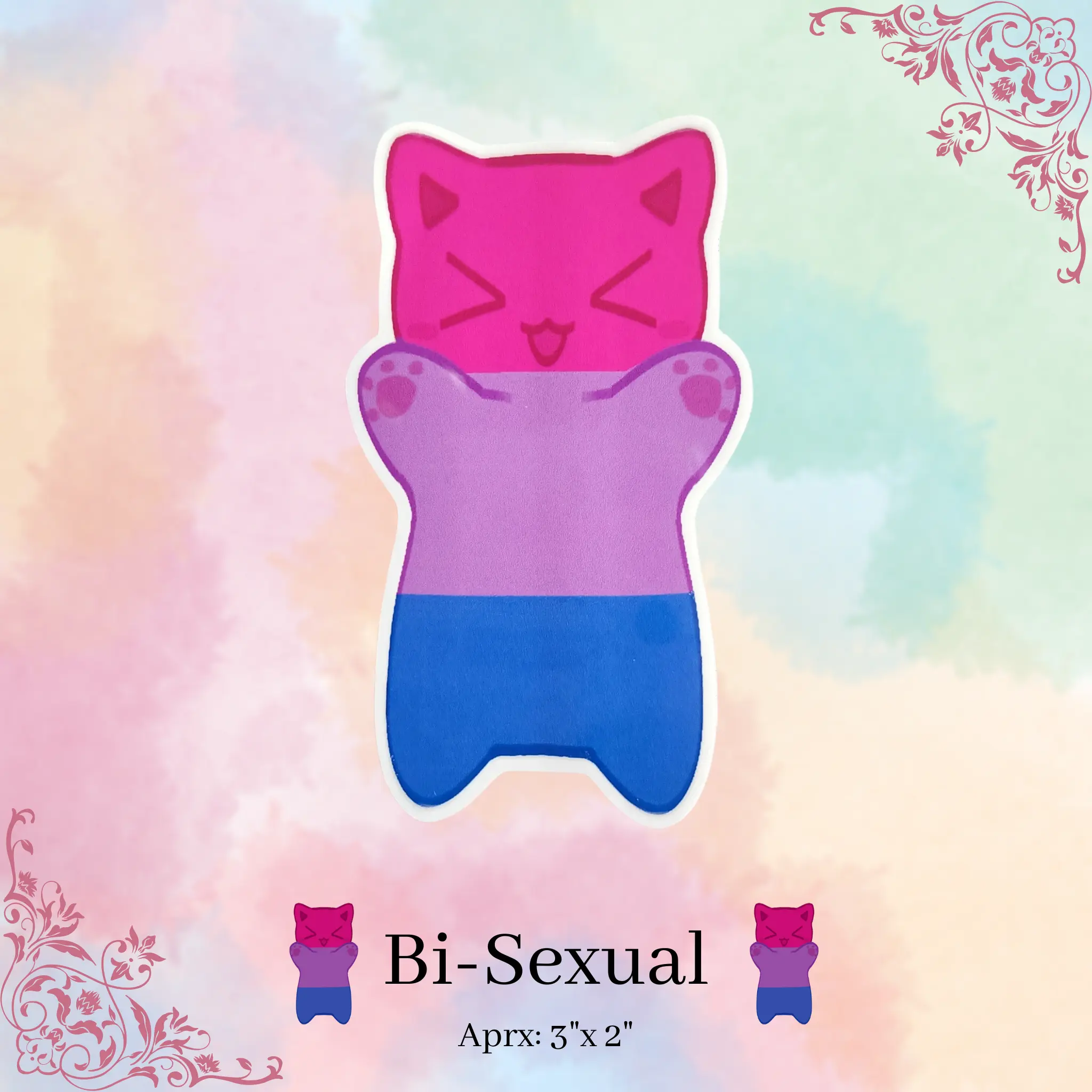 Bi-Sexual Flag Kitty/Cat Sticker LGBTQ+ PRIDE