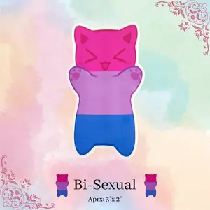 Bi-Sexual Flag Kitty/Cat Sticker LGBTQ+ PRIDE