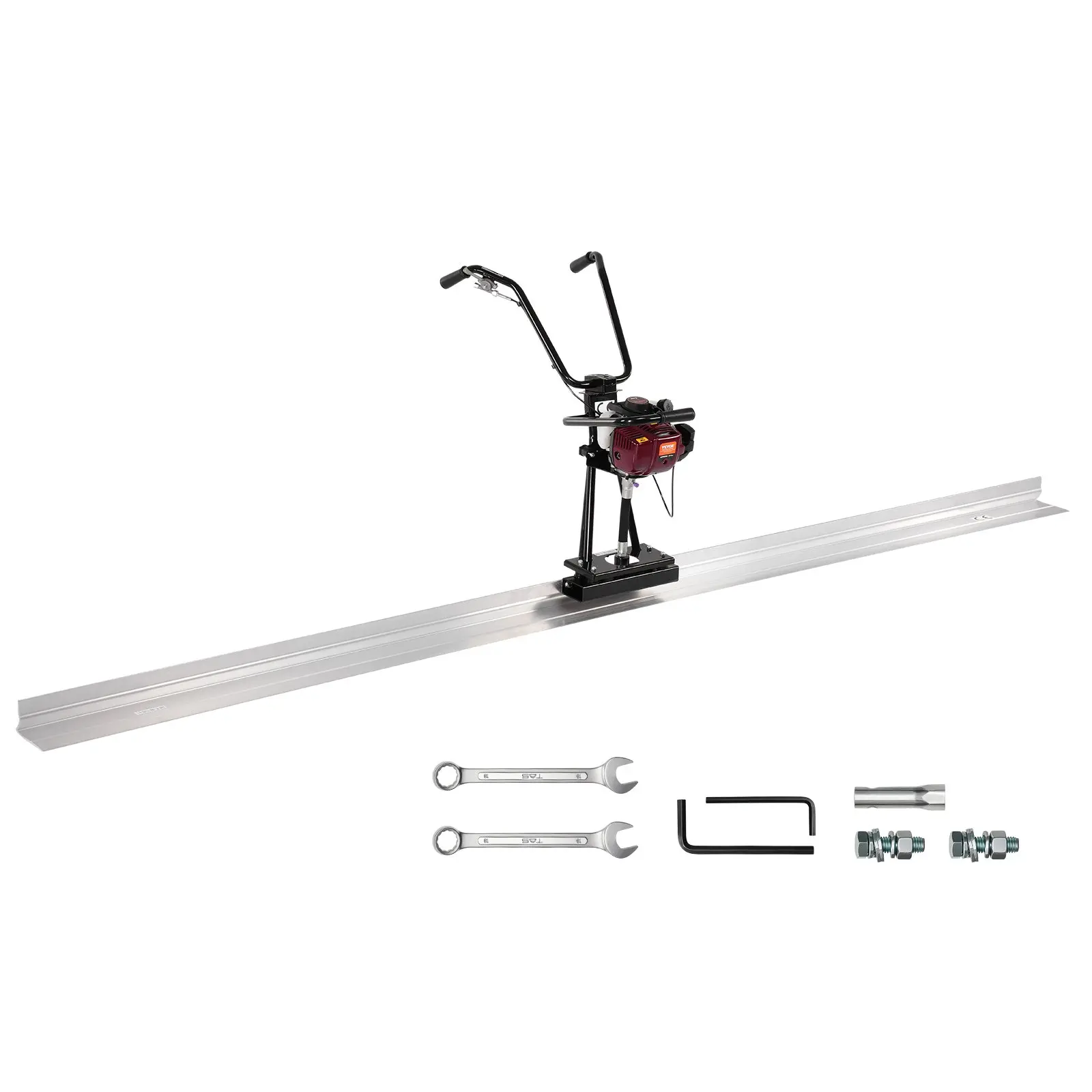 VEVOR Concrete Power Screed, 4 ft Aluminum Board Straight Edge Bar Set, 4 Stroke Cement Finishing Vibrating Motor with Height Adjustable Handles, High Efficient Concrete Tool 6500RPMSummervibes