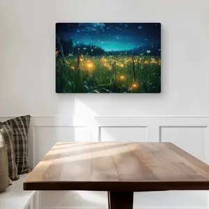 MWW C1MP2030OEYG5X 20 x 30 in. Fireflies at Night - Blue Metal Print Wall Art for Home Decor