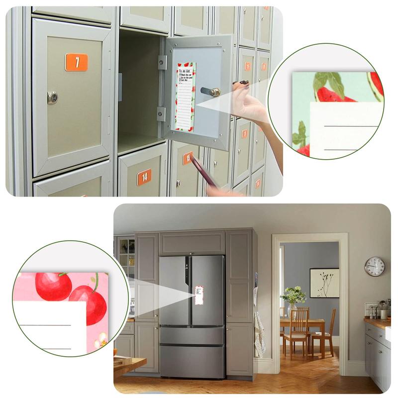 4 Pack Magnetic Notepads for Refrigerator, Fruit Design Grocery List Pad for Fridge, Full Magnet Back Shopping Lists, 50 Sheets Per Note Pads