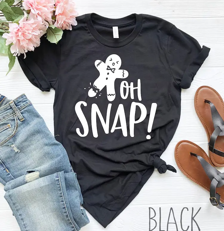 Oh Snap Shirt | Cute Gingerbread Man Shirt | Gingerbread Cookie Shirt | Cute Christmas Shirt | Funny Christmas Gift | Holiday Baking Shir