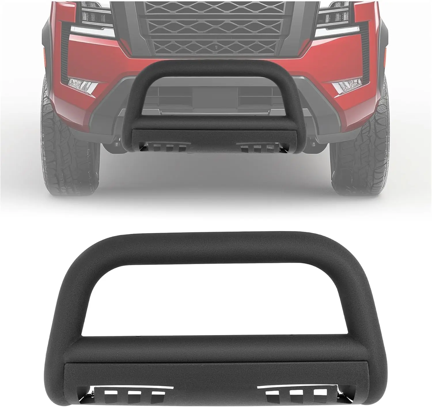 Bull Bar Compatible with 2022 2023 2024 2025 Nissan Frontier Front Bumper Brush Guard Grille Grill Guard Push Bull Bar Steel Black Impact Force Truck Accessories