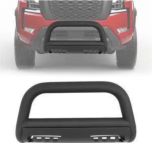 Bull Bar Compatible with 2022 2023 2024 2025 Nissan Frontier Front Bumper Brush Guard Grille Grill Guard Push Bull Bar Steel Black
