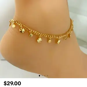 Anklet Gold Color with Charms Price $29.00 Anklet Jewelry Accessory