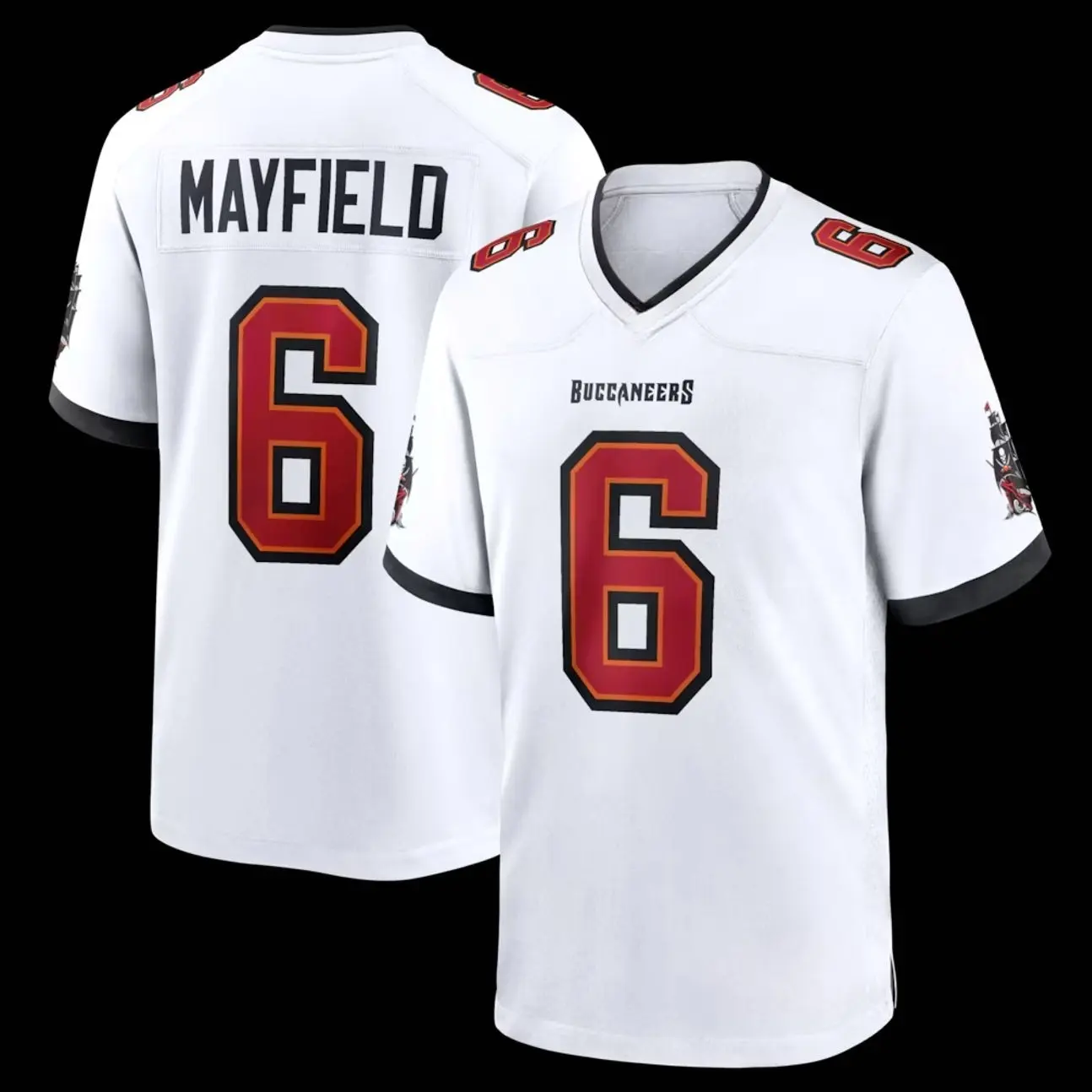 Unisex Football inspired by Tampa Mayfield 6 Away Game Jersey - White