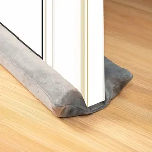 Under Door Draft Stopper 30-38" Adjustable Wind Stopper for Door & Window,  Door Sweep Air & Noise Blocker for Bottom of Doors Double Side Seal - Grey
