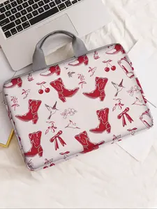 High Heel Pattern Printed Notebook Bag, Soft Laptop Sleeve, Fits Laptop Computer, Tablet Case, Zipper Storage Pouch, Casual Style, Laptop Bags, All Seasons