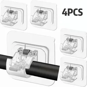 4 PCS No Drill, No Damage Curtain Rod Holder – Heavy Duty Adhesive Hooks For Smooth Surfaces In Every Room Transparent Decoration Installation Hangable