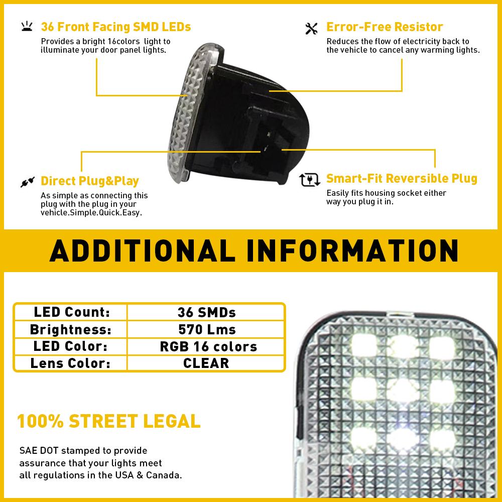 For Chevy GMC Red LED Door Courtesy Light Silverado Suburban Tahoe Sierra Yukon
