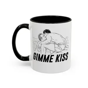 Heated Hockey Rivalry 11oz Accent Mug  Gimme Kiss Accent Coffee Mug Shane Hollander and Ilya Rozanov Rivalry Mug  Hockey Romance Cup