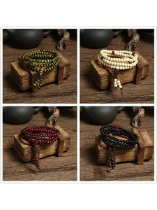 Creative 108 Beads Multi-Layer Imitation Sandalwood Buddhist Prayer Beads Bracelet, Meditation Beads & Jewelry Bracelet