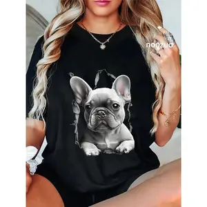 100% Cotton French Bulldog Clothes Frenchie Dad Mom T-Shirt graphic tee