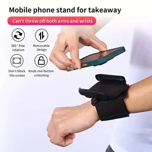 Adjustable Wristband Phone Holder, 360° Rotatable Universal Sports Wrist Strap Mount, 2.76in Base with 11.02in Strap, Hands‑Free Phone Bracket for Driving Navigation, Outdoor Sports, Cycling, Running & Daily Use, Secure & Comfortable Wearable Phone Stand