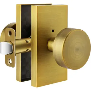 Antique Brass Door Knobs Interior,  Door Knobs with Lock, Antique  Modern Door Handle for Bedroom Bathroom