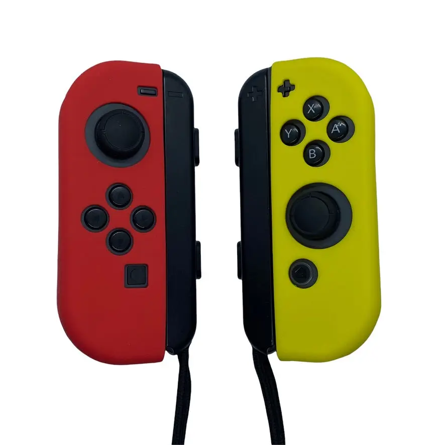 JenDore Red & Yellow Silicone Protective Shell Controller Covers – Compatible with Nintendo Switch Joy-Con