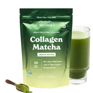 Collagen Matcha Powder – 5 g Hydrolyzed Collagen + Organic Matcha Green Tea – Supports Skin Hair Nails, Joint & Tissue Health, Clean Energy Boost – Gluten Free, No Added Sugar, 30 Servings