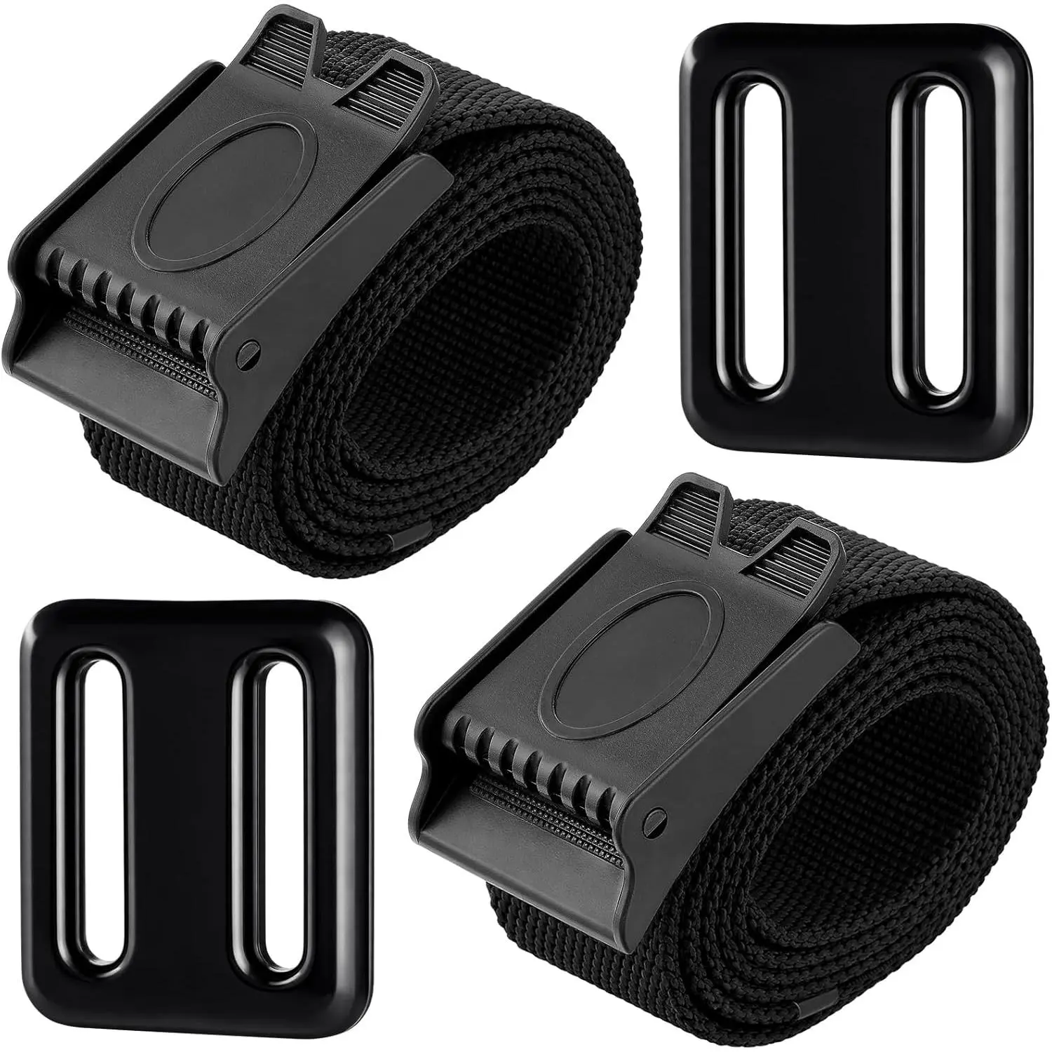 4 Pcs Diving Buoyancy Kit, 2 Black Nylon Dive Weight Belt with Hard Plastic Buckle, 2 Vinyl Coated 1lb/500g Diving Weights for Scuba Freediving Spearfishing