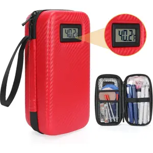 Insulin Travel Case TSA Approved, Insulin Travel Case Temperature Display, Insulin Pen Travel Case for Insulin Ice Pack, Travel Diabetic Supplies (Red)