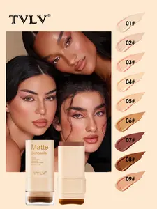 Matte Concealer Stick Long Lasting Waterproof Dual Ended Brush Hydrating Buildable Coverage Skin Tint Concealer Cream for Flawless Finish Skin Friendly Multiple Color Choices Cosmetic Moisturizing Foundation Lightweight Makeup Moisturizer Moisture Hydrate