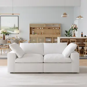 Oversized Plush Modular Sectional Sofa Sets Upholstered Convertible Couch with Washable Slipcover 80.3 x 40.15 x 23.23 Inches
