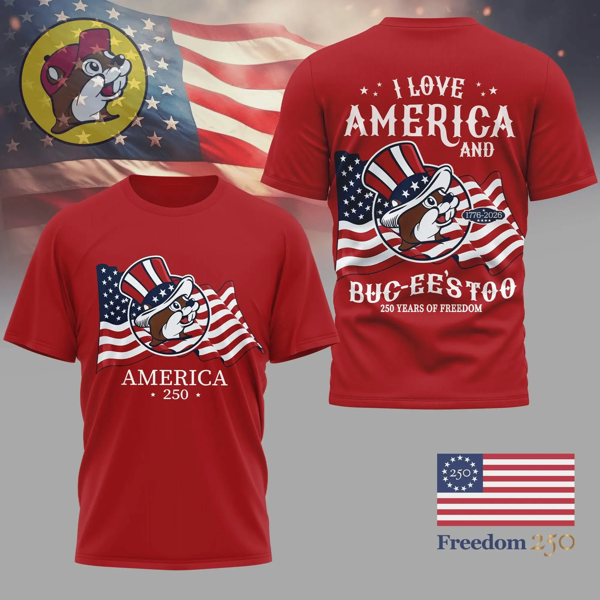 Buc Ee's America 250th Anniversary Shirt 2026 Buc Ee's Merch 4Th Of July Apparel Dad Gifts - T-Shirt HG