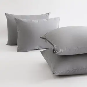 4 Pack Pillow Case Protectors Standard -LightGray 20x30 Inches with Smooth Zipper Design -Comfortable and -Friendly Pillowcase