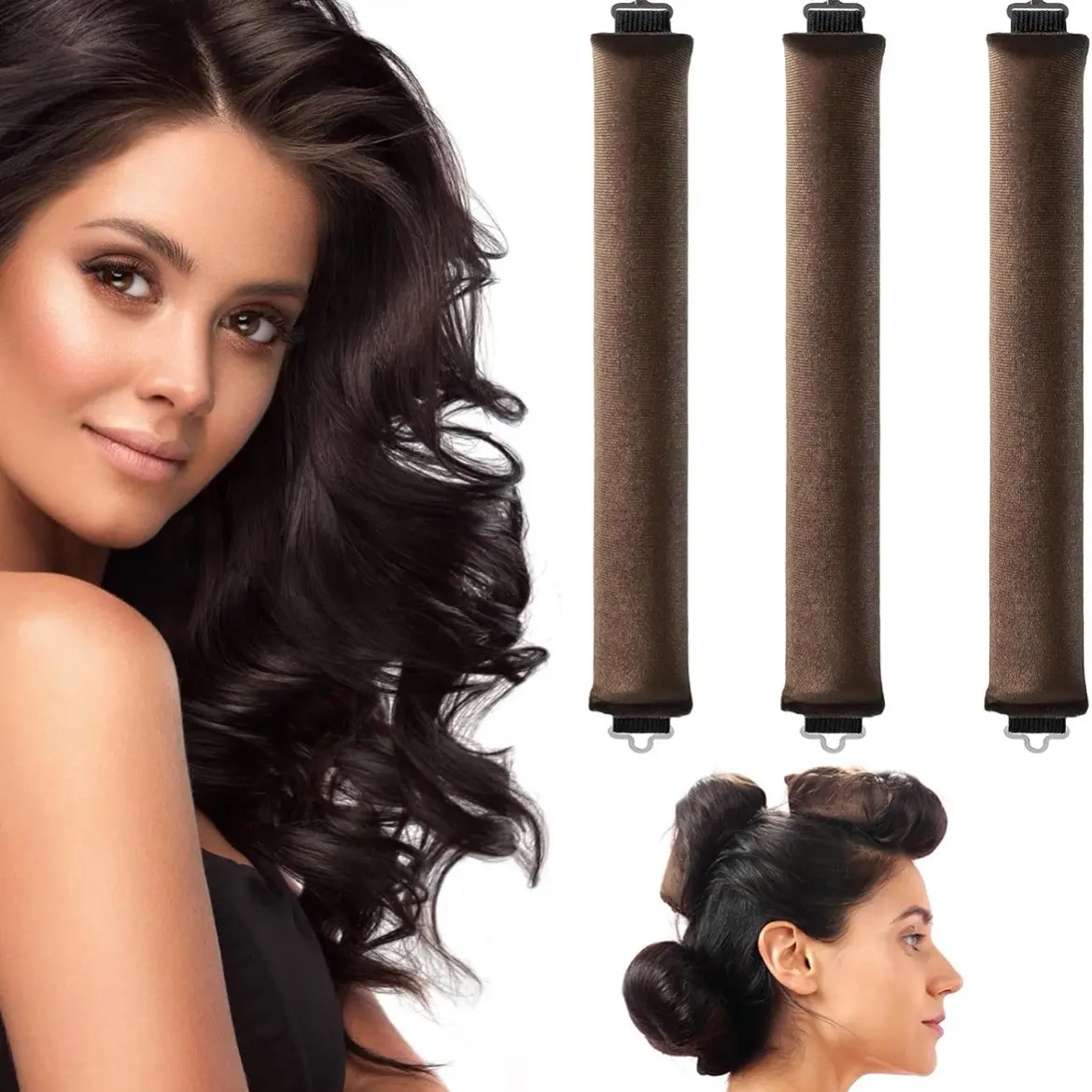 Heatless hair curler  Heatless Curls Flexi rod Band Silk Hair Curler Wave Formers Easy DIY Rod Headband Haircare