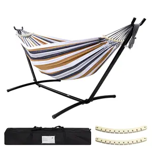 Hammock with Stand Included 450lb Capacity Steel Stand, Premium Carry Bag Included and Two Anti Roll Balance Beam