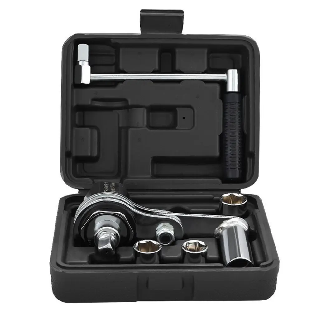 Chrome Vanadium Steel Wrench Booster Tire Nut Remover with 17mm/19mm/21mm Sockets Car Tire Disassembly Labor-Saving Force Wrench Torsional Torque Multiplier Nut Remover for Loosening Car Tire Lug Nuts