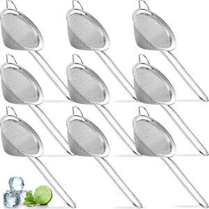 Fine Mesh Strainer For Bar -Stainless Steel Conical Strainer For Cocktail Drink Bar Strainers Bartender Bar Tool, 4 Inch, CTSN0010 (9 pcs)