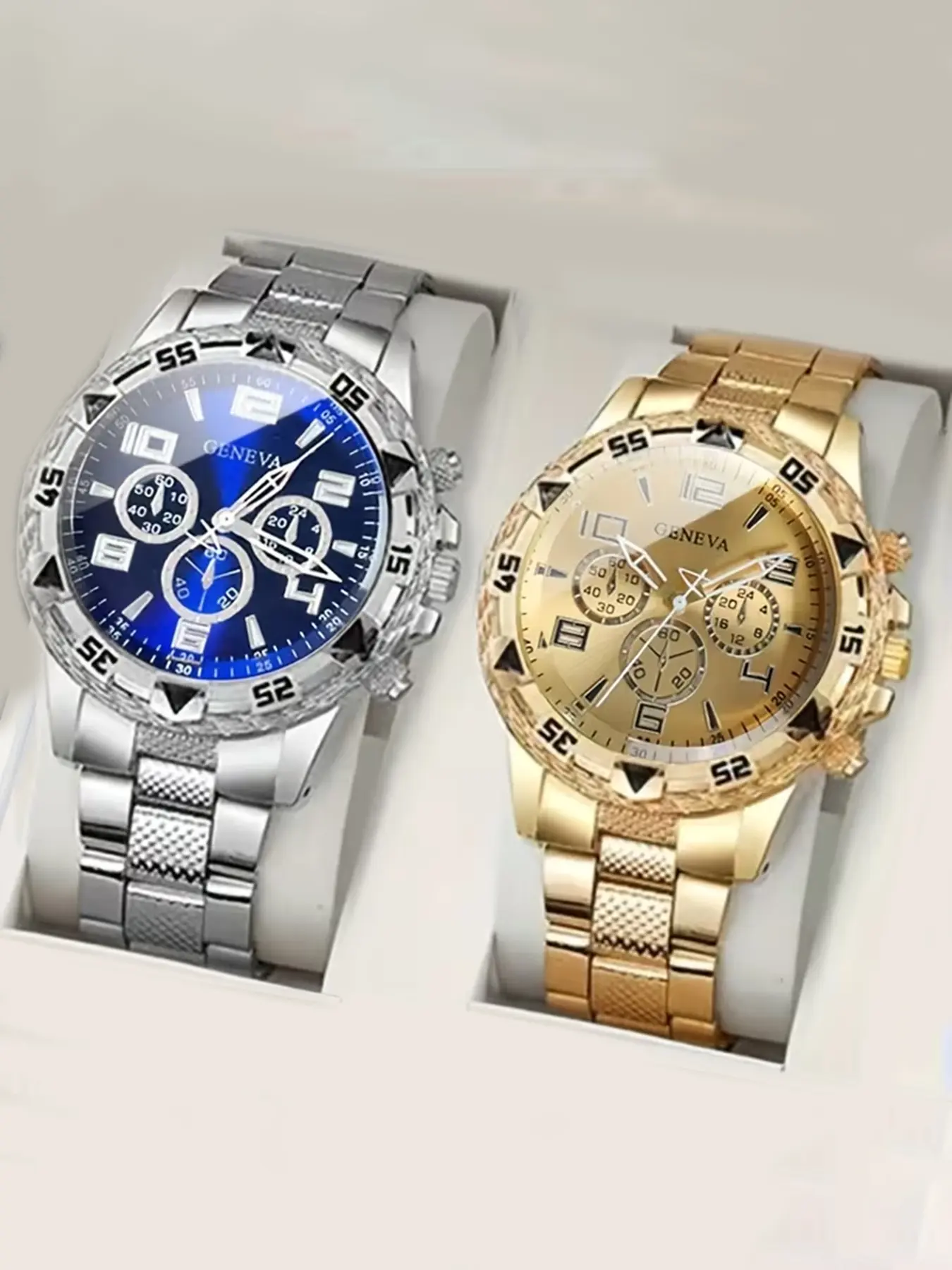 Watch set for men with box silver - TikTok Shop