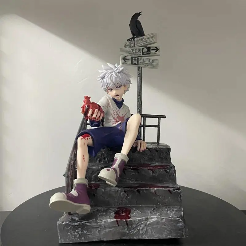 34cm Hunter x Hunter Killua Zoldyck PVC Action Figure, Anime GK Statue Model Toy, Unisex Collectors’ Item, Decoration & Kids’ Gift