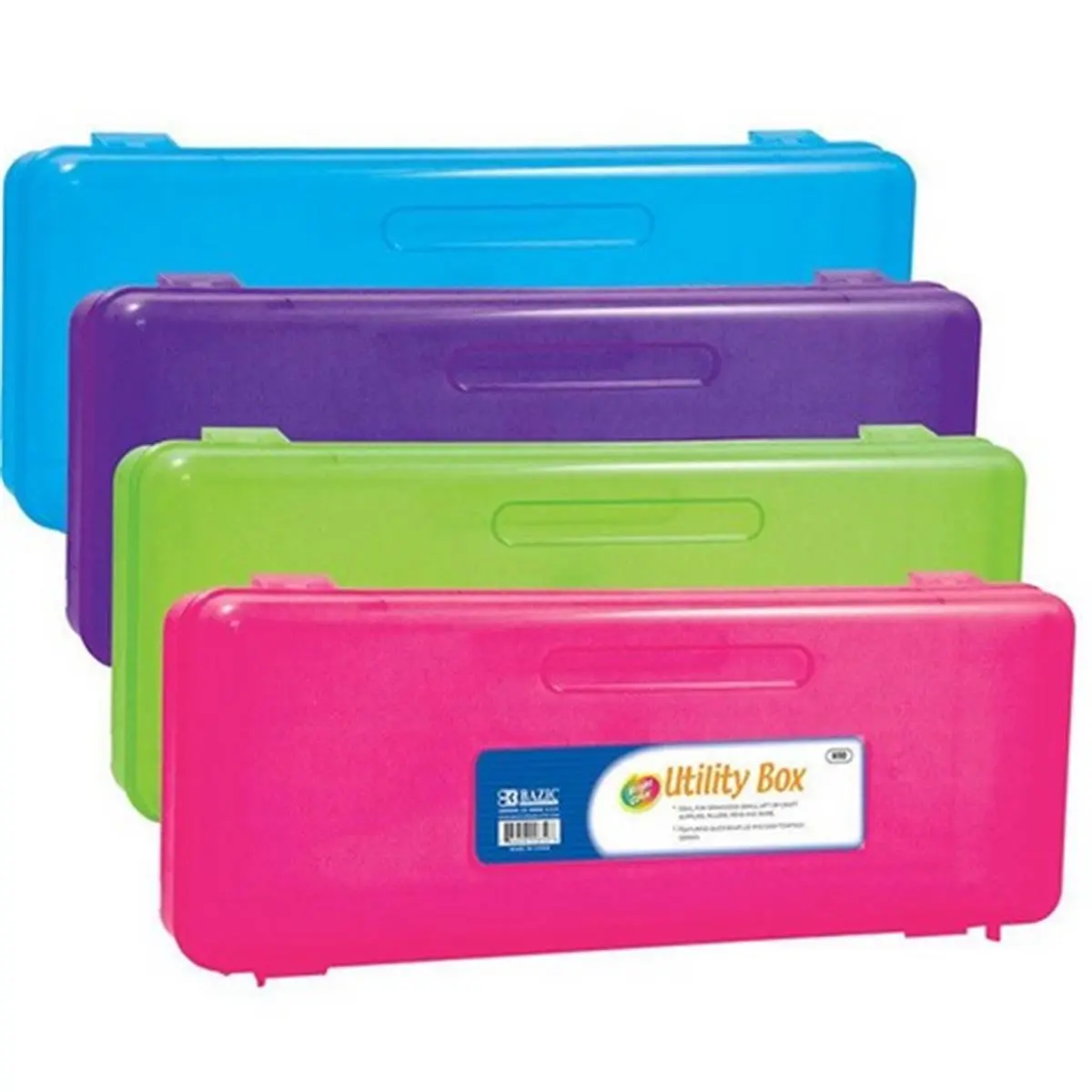 212 MAIN Stackable Multipurpose Ruler Length Craft Storage Organiser Set (Pack of 12) - Compact, Quick-Snap Lid Desk Organiser for Office Stationery, Computer Supplies